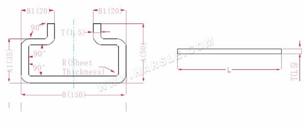 Diagramma e formule di calcolo per la tolleranza di piegatura