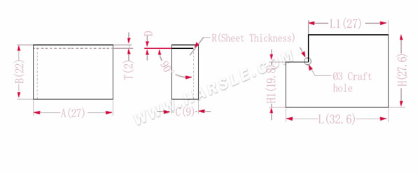 Diagramma e formule di calcolo per la tolleranza di piegatura