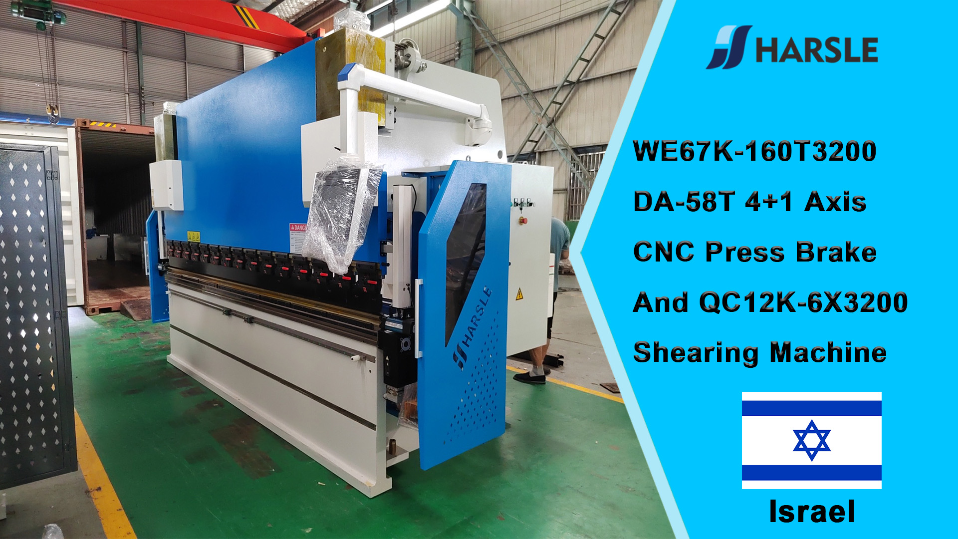 Israel-WE67K-160T3200 DA-58T Pressa piegatrice CNC a 4 + 1 assi e cesoia QC12K-6X3200