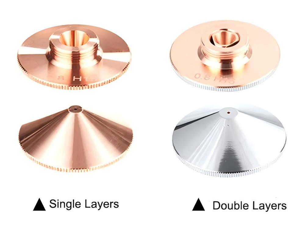 Anello in ceramica con ugello per taglio laser in fibra metallica a doppio strato singolo