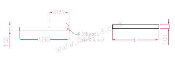 Diagramma e formule di calcolo per la tolleranza di piegatura