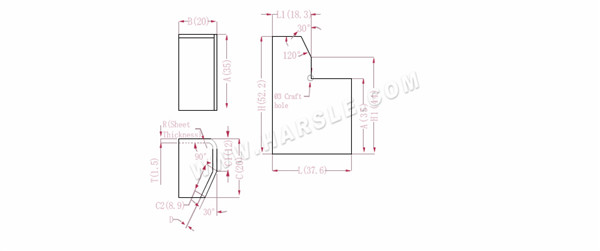 Diagramma e formule di calcolo per la tolleranza di piegatura