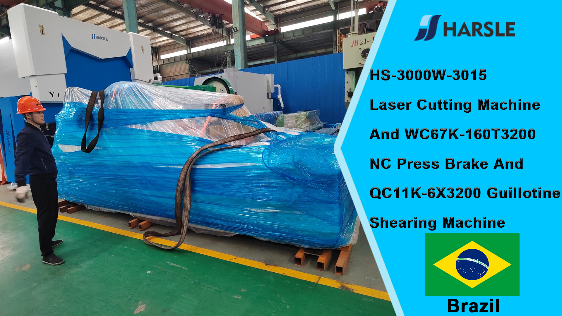 Macchina da taglio laser Brazil-HS-3000W-3015 e pressa piegatrice NC WC67K-160T3200 e cesoia a ghigliottina QC11K-6X3200