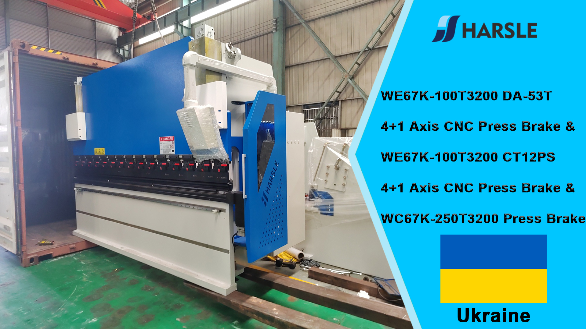 Pressa piegatrice CNC Ucraina-WE67K-100T3200 DA-53T 4 + 1 asse e pressa piegatrice CNC WE67K-100T3200 CT12PS 4 + 1 asse e pressa piegatrice WC67K-250T3200