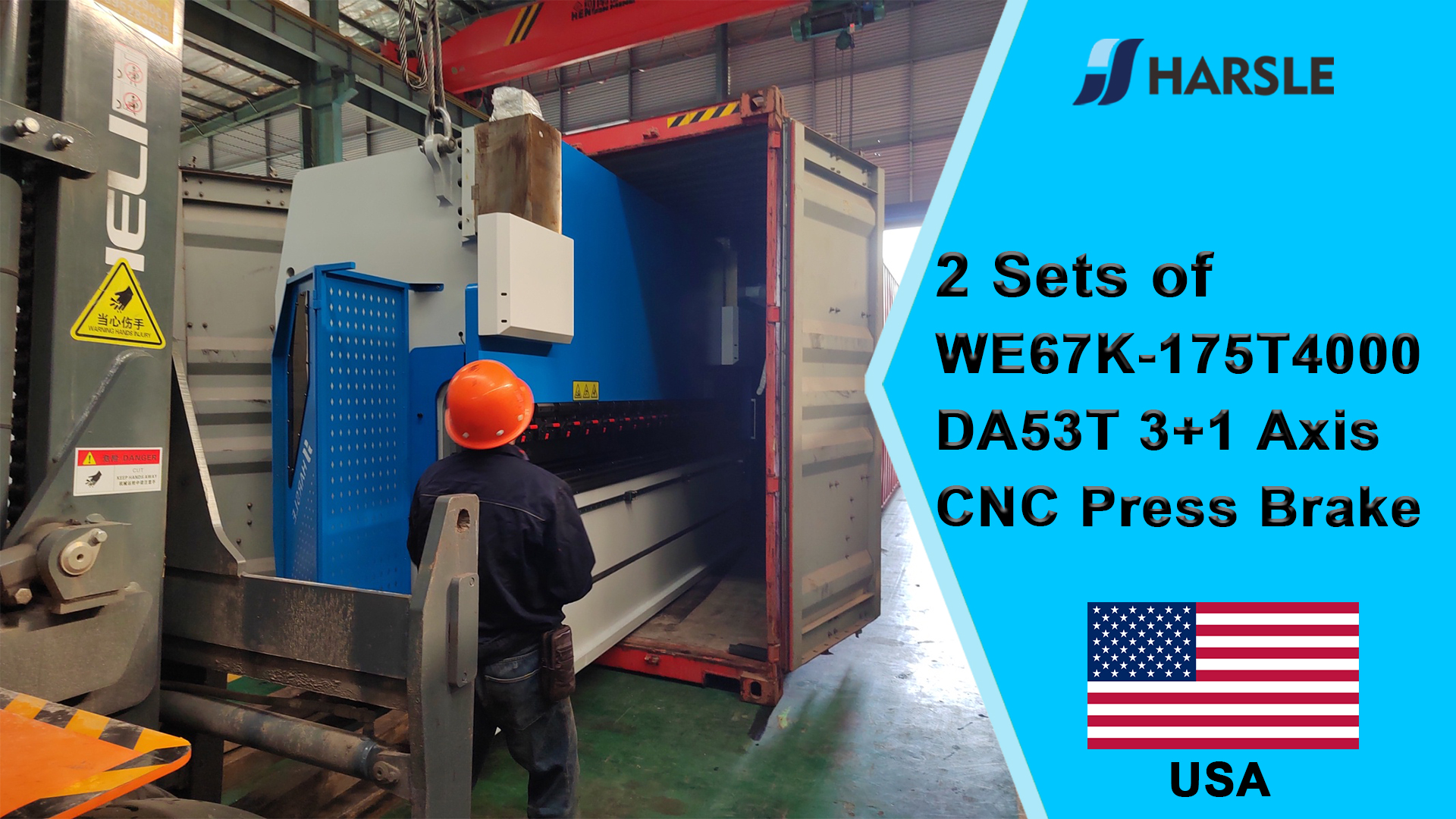 USA-2 Set di presse piegatrici CNC WE67K-175T4000 DA53T 3+1 assi