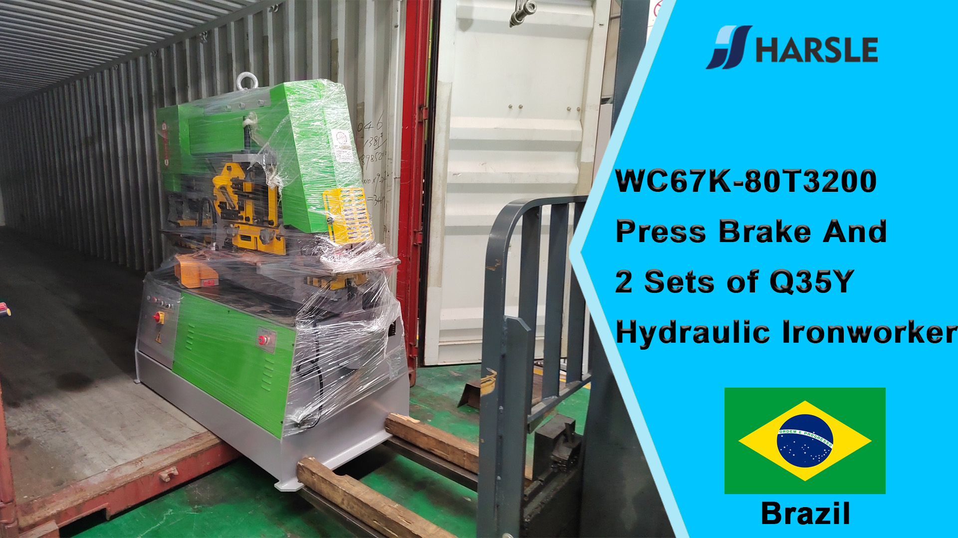 Pressa piegatrice Brazil-WC67K-80T3200 e 2 set di Q35Y Hydraulic Ironworker