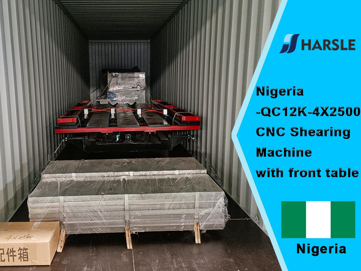 Nigeria-QC12K-4x2500 CNC Shearing Machine con tabella frontale