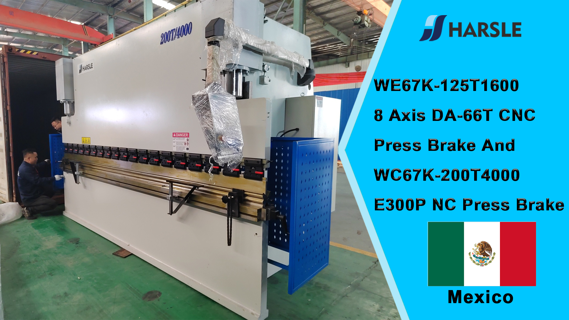 Pressa piegatrice CNC Messico-WE67K-125T1600 8 assi DA-66T e pressa piegatrice WC67K-200T4000 E300P NC